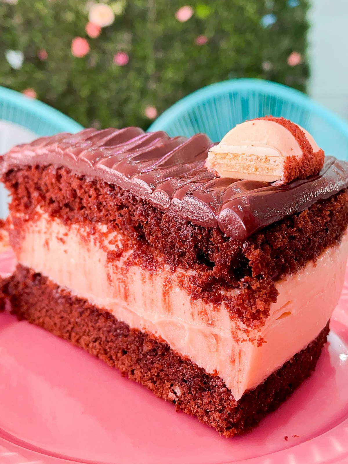 Fatia de bolo red velvet